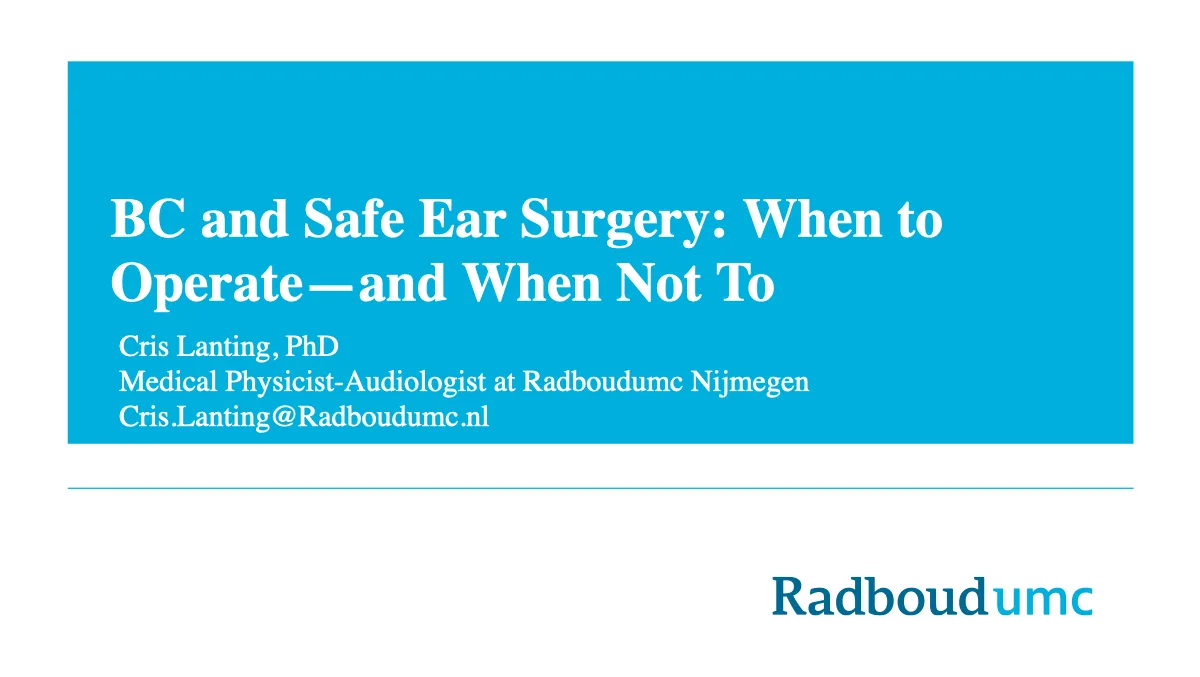 Preview of Clinical Audiology presentation