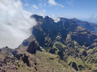 1862 metres up, looking back across the island